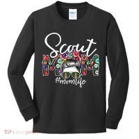 Scouting Scout Mom Life Messy Bun Hair Kids Long Sleeve Shirt thumb 0