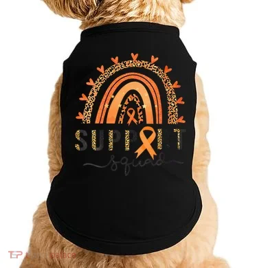 Support Squad Multiple Sclerosis Awareness Leopard Orange Doggie Tank