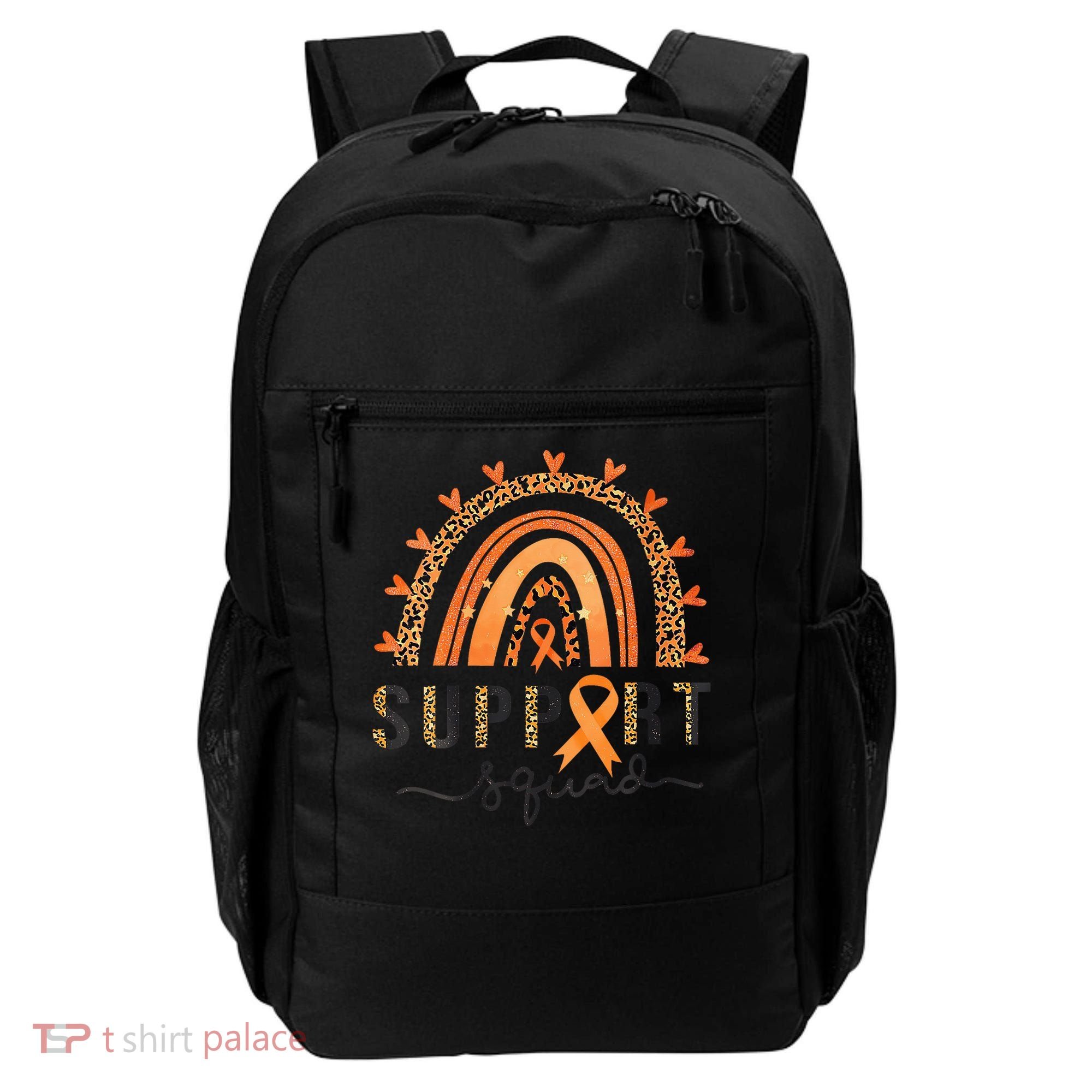 Support Squad Multiple Sclerosis Awareness Leopard Orange Backpack