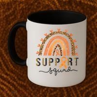 Support Squad Multiple Sclerosis Awareness Leopard Orange Coffee Mug thumb 2
