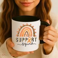 Support Squad Multiple Sclerosis Awareness Leopard Orange Coffee Mug thumb 3