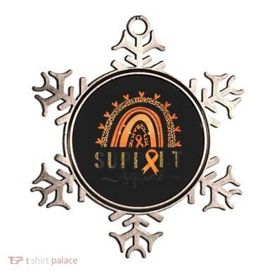Support Squad Multiple Sclerosis Awareness Leopard Orange Ornament