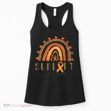 Support Squad Multiple Sclerosis Awareness Leopard Orange Women's Tank Top