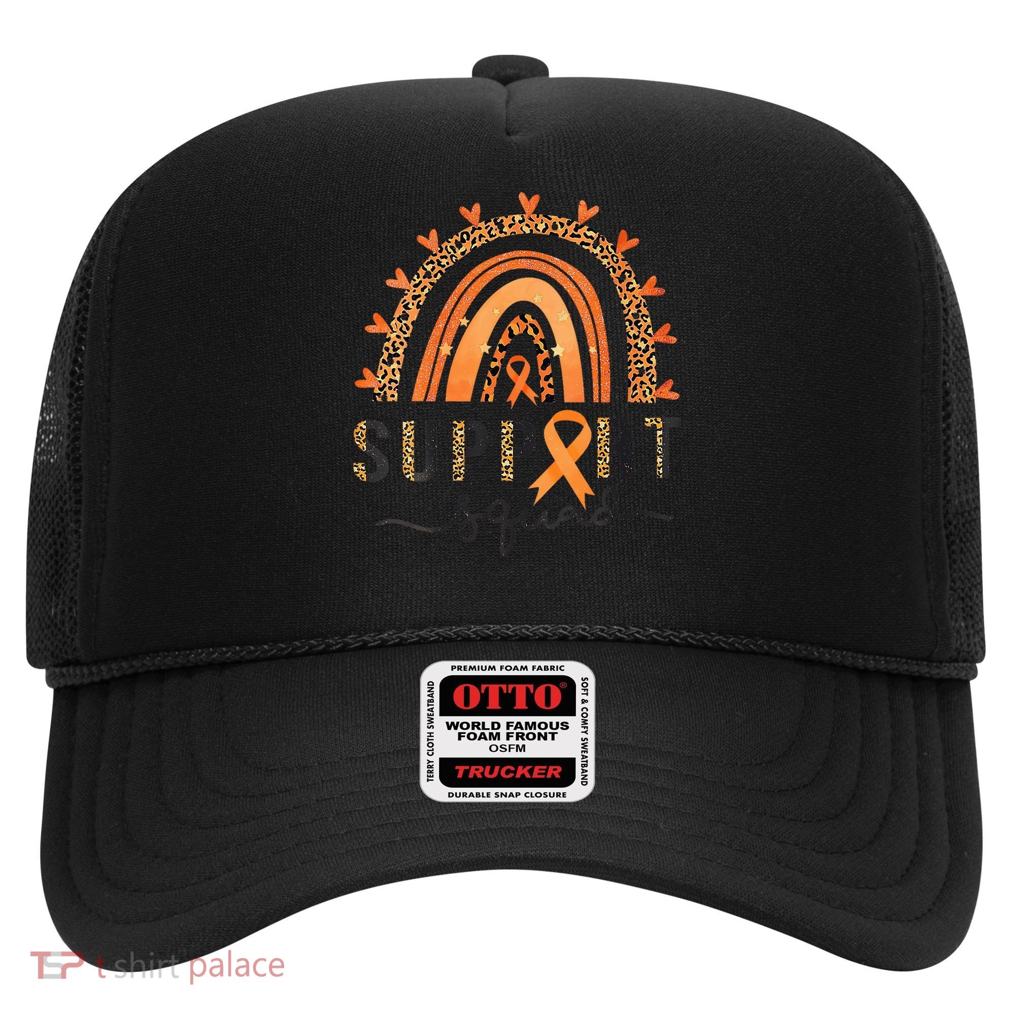 Support Squad Multiple Sclerosis Awareness Leopard Orange Hat