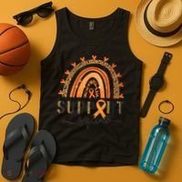 Support Squad Multiple Sclerosis Awareness Leopard Orange Tank Top thumb 4