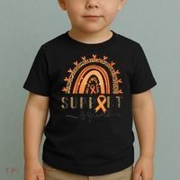 Support Squad Multiple Sclerosis Awareness Leopard Orange Toddler T-Shirt thumb 2