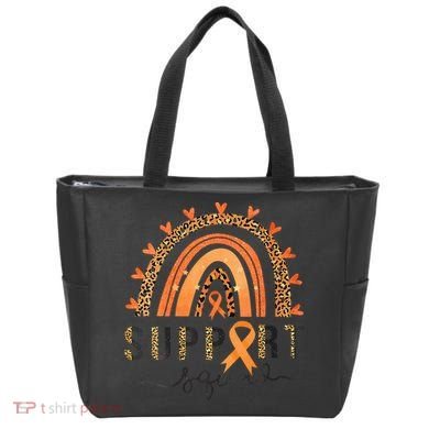 Support Squad Multiple Sclerosis Awareness Leopard Orange Tote Bag