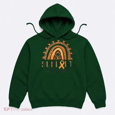 Support Squad Multiple Sclerosis Awareness Leopard Orange Hoodie