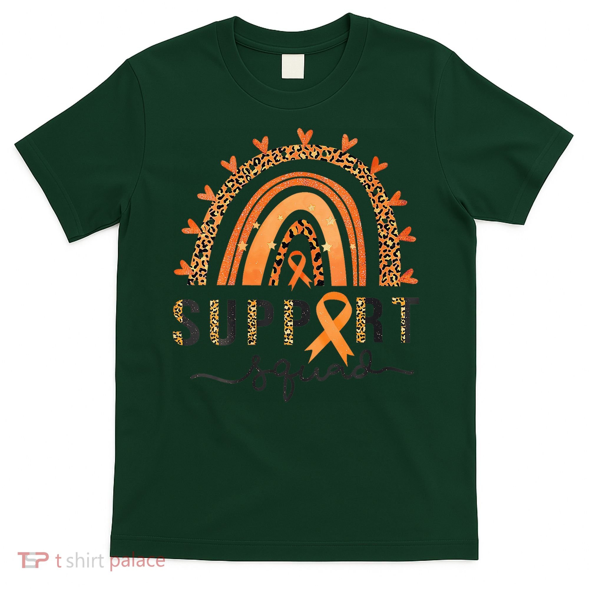 Support Squad Multiple Sclerosis Awareness Leopard Orange T-Shirt
