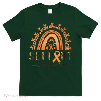 Support Squad Multiple Sclerosis Awareness Leopard Orange T-Shirt