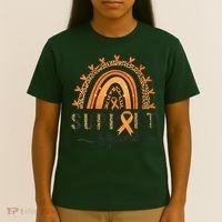 Support Squad Multiple Sclerosis Awareness Leopard Orange T-Shirt thumb 4