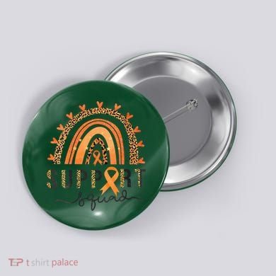 Support Squad Multiple Sclerosis Awareness Leopard Orange Button