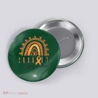 Support Squad Multiple Sclerosis Awareness Leopard Orange Button thumb 0