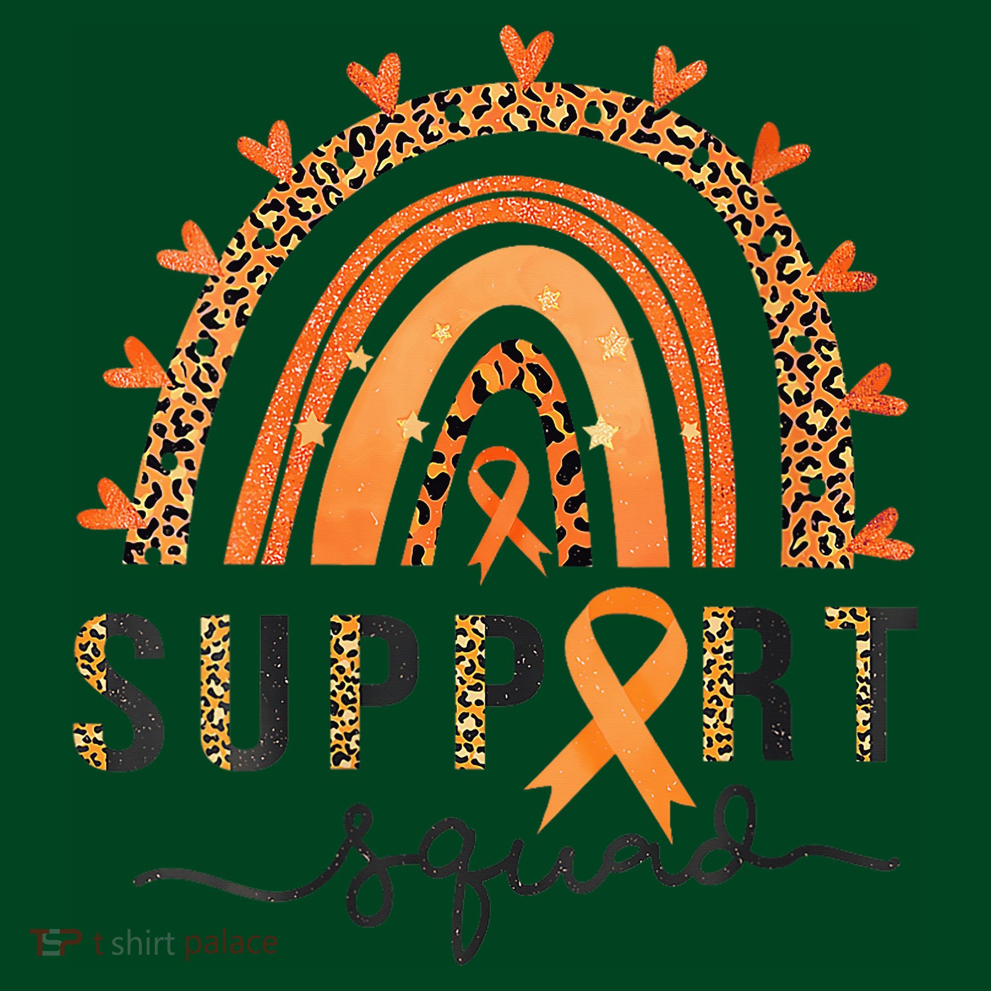 Support Squad Multiple Sclerosis Awareness Leopard Orange Polo