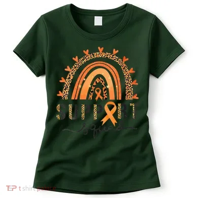 Support Squad Multiple Sclerosis Awareness Leopard Orange Women's T-Shirt