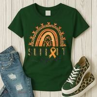 Support Squad Multiple Sclerosis Awareness Leopard Orange Women's T-Shirt thumb 3