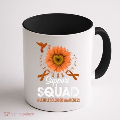 Support Squad Multiple Sclerosis Awareness Sunflower Coffee Mug back