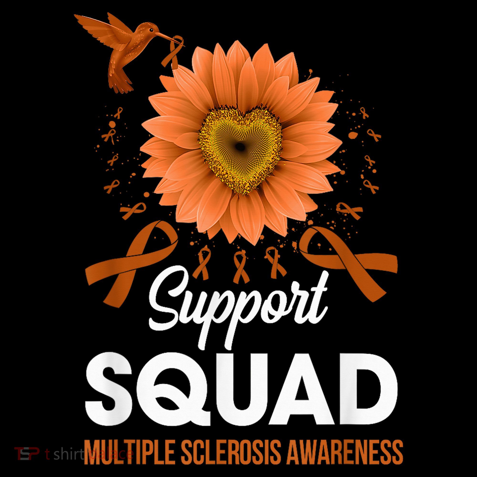 Support Squad Multiple Sclerosis Awareness Sunflower Ornament