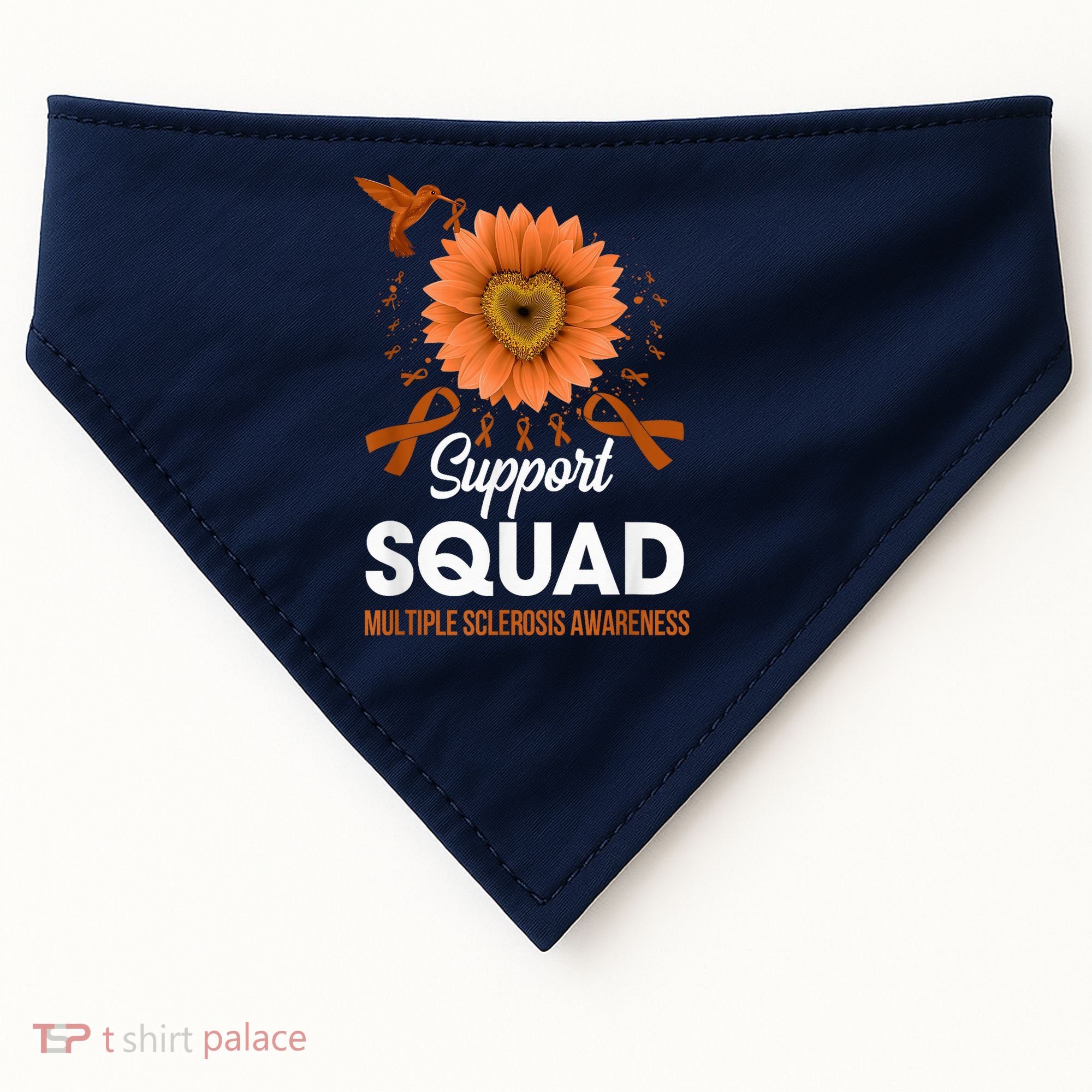 Support Squad Multiple Sclerosis Awareness Sunflower USA-Made Doggie Bandana
