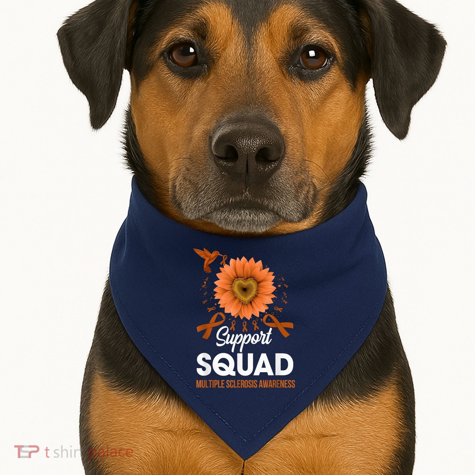 Support Squad Multiple Sclerosis Awareness Sunflower USA-Made Doggie Bandana