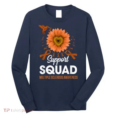 Support Squad Multiple Sclerosis Awareness Sunflower Long Sleeve Shirt