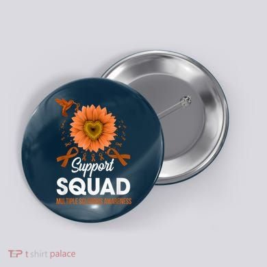 Support Squad Multiple Sclerosis Awareness Sunflower Button