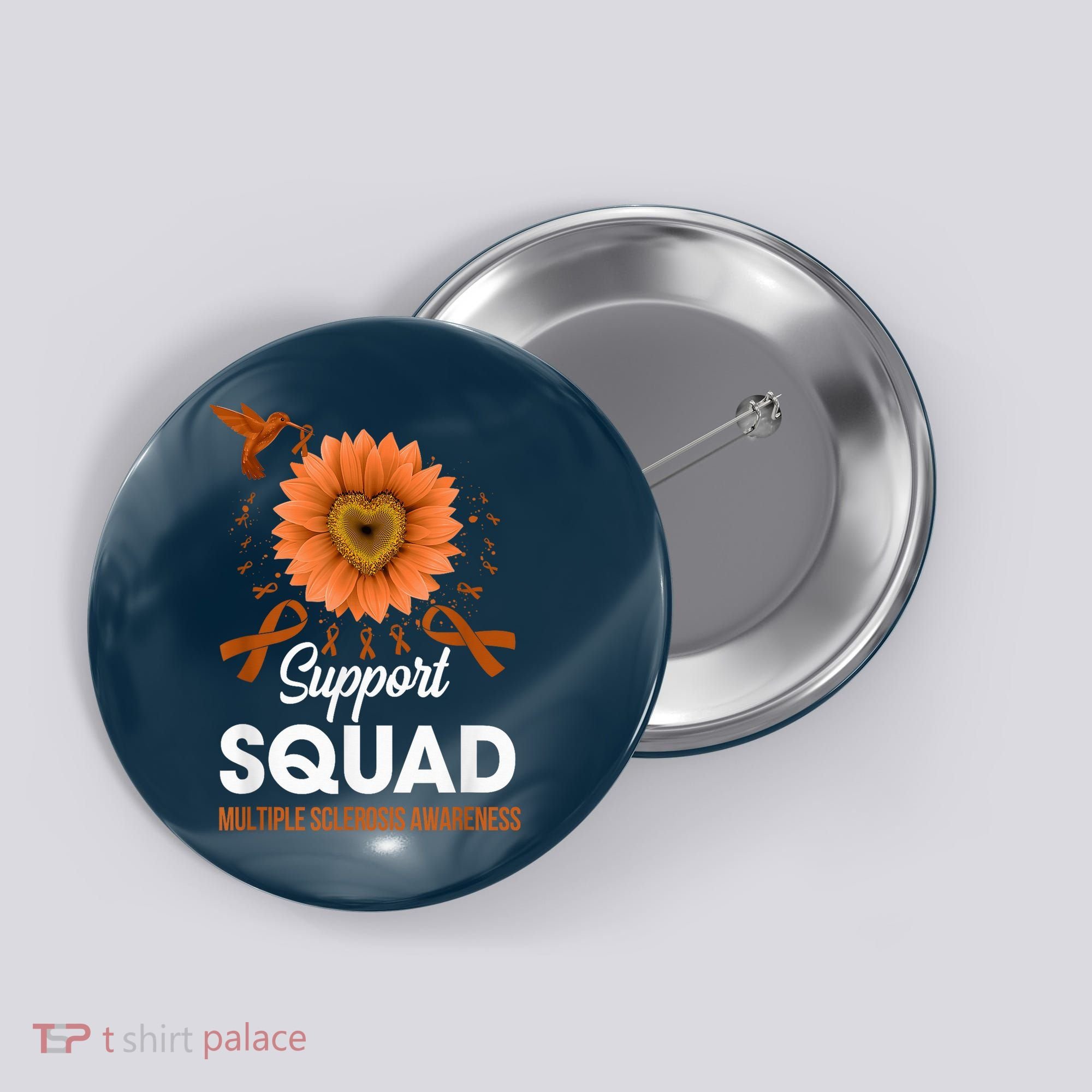 Support Squad Multiple Sclerosis Awareness Sunflower Button