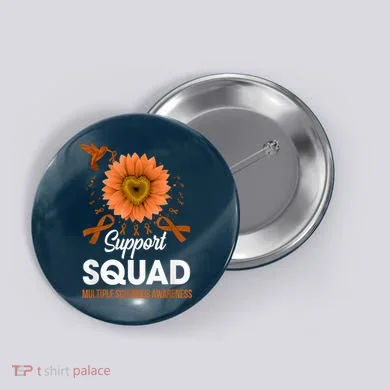 Support Squad Multiple Sclerosis Awareness Sunflower Button