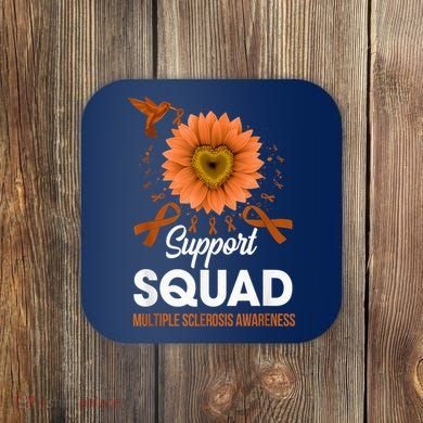 Support Squad Multiple Sclerosis Awareness Sunflower Coaster