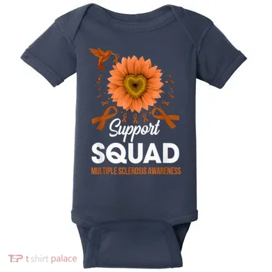 Support Squad Multiple Sclerosis Awareness Sunflower Baby Bodysuit