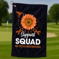 Support Squad Multiple Sclerosis Awareness Sunflower Golf Towel thumb 1