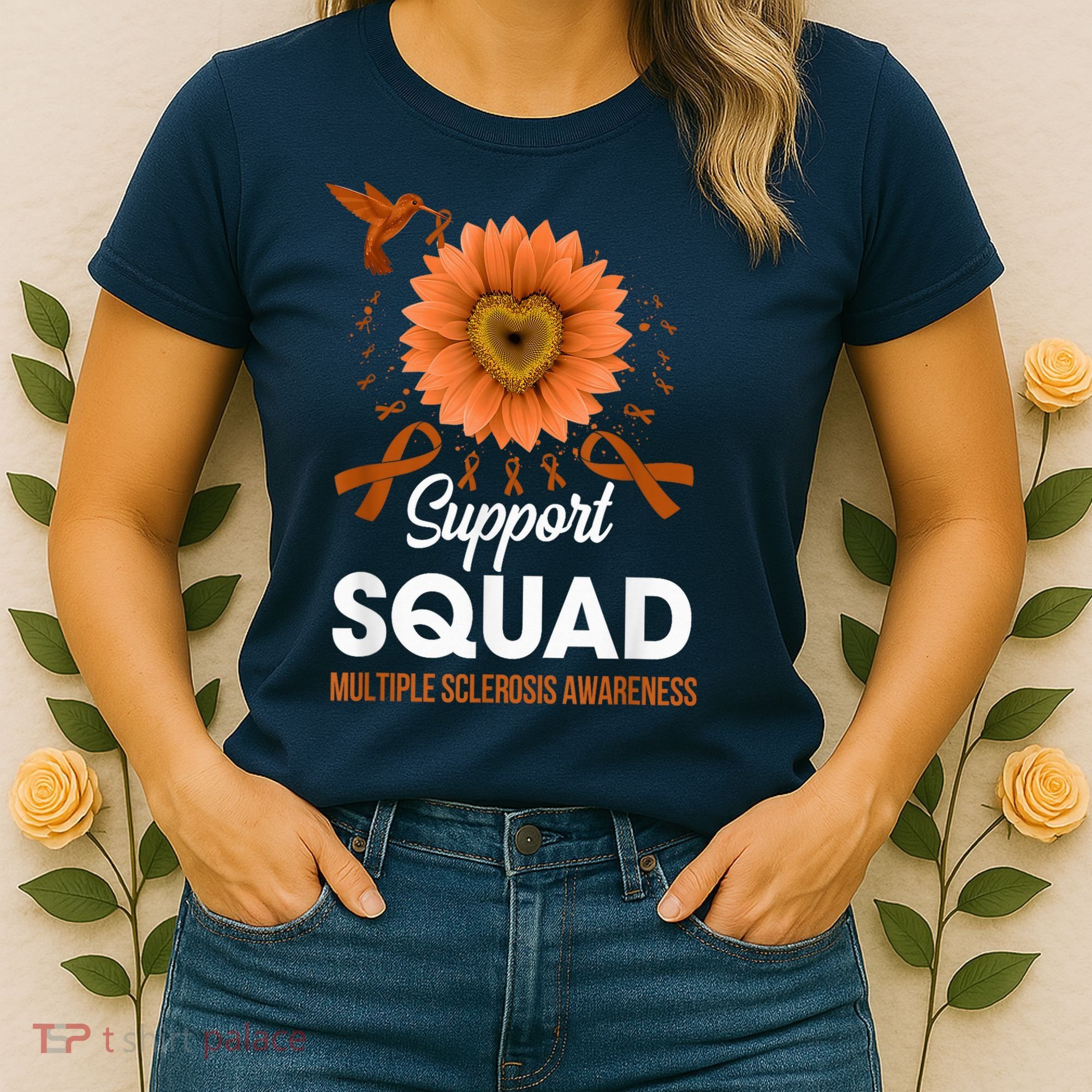 Support Squad Multiple Sclerosis Awareness Sunflower Women's T-Shirt