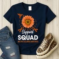 Support Squad Multiple Sclerosis Awareness Sunflower Women's T-Shirt thumb 3