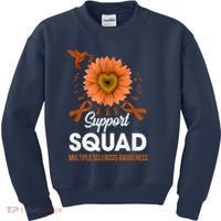 Support Squad Multiple Sclerosis Awareness Sunflower Kids Sweatshirt thumb 0
