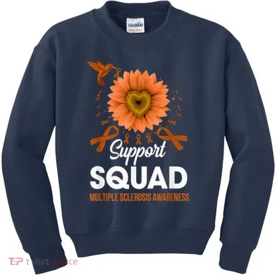 Support Squad Multiple Sclerosis Awareness Sunflower Kids Sweatshirt