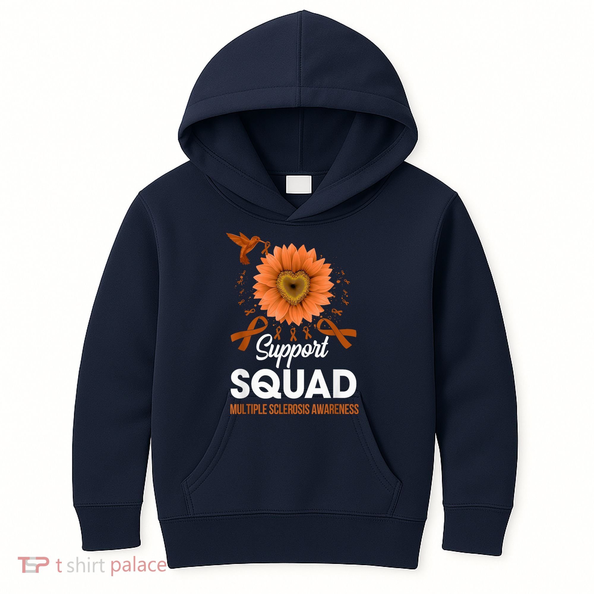Support Squad Multiple Sclerosis Awareness Sunflower Kids Hoodie