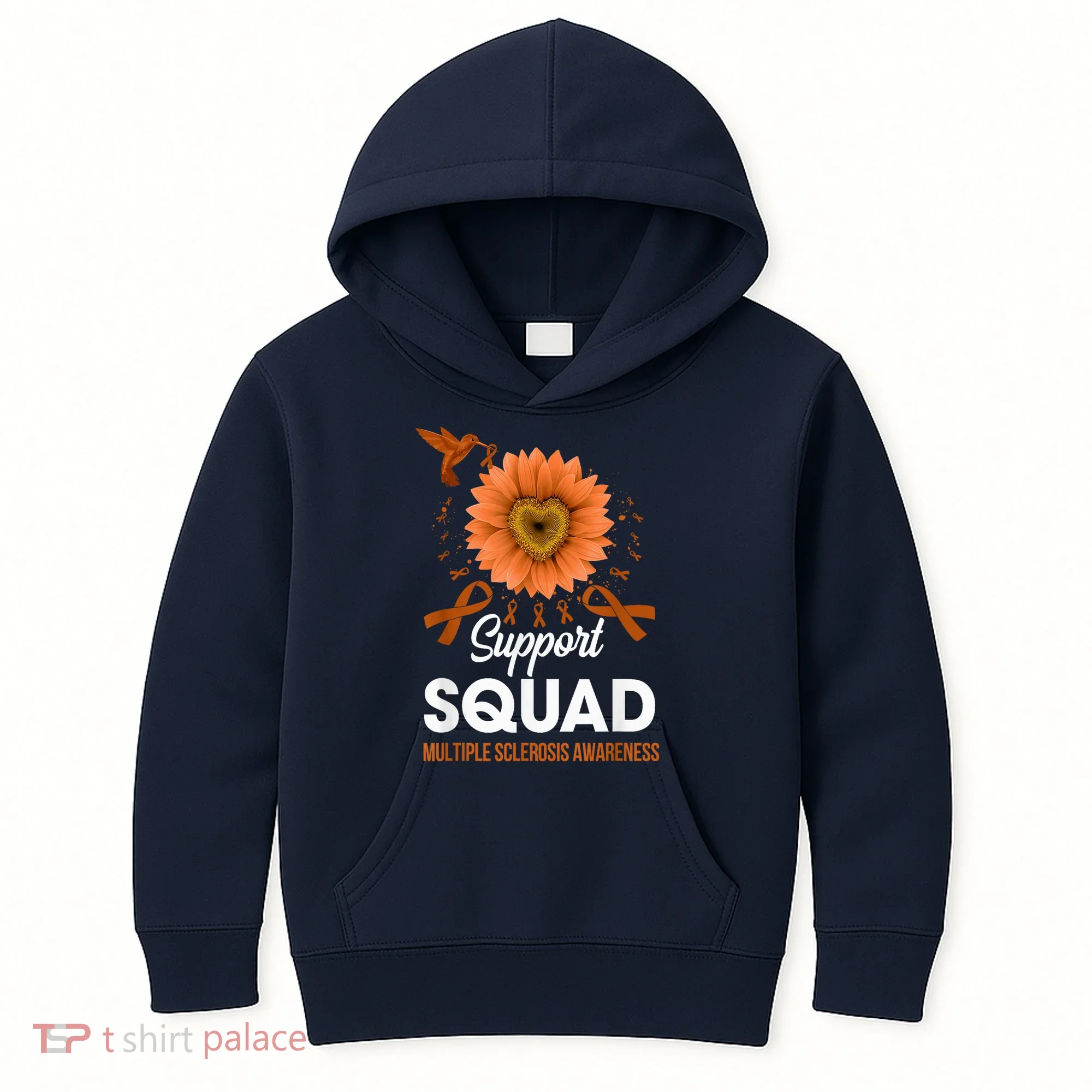 Support Squad Multiple Sclerosis Awareness Sunflower Kids Hoodie