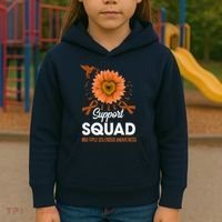 Support Squad Multiple Sclerosis Awareness Sunflower Kids Hoodie thumb 3