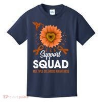 Support Squad Multiple Sclerosis Awareness Sunflower Kids T-Shirt thumb 0