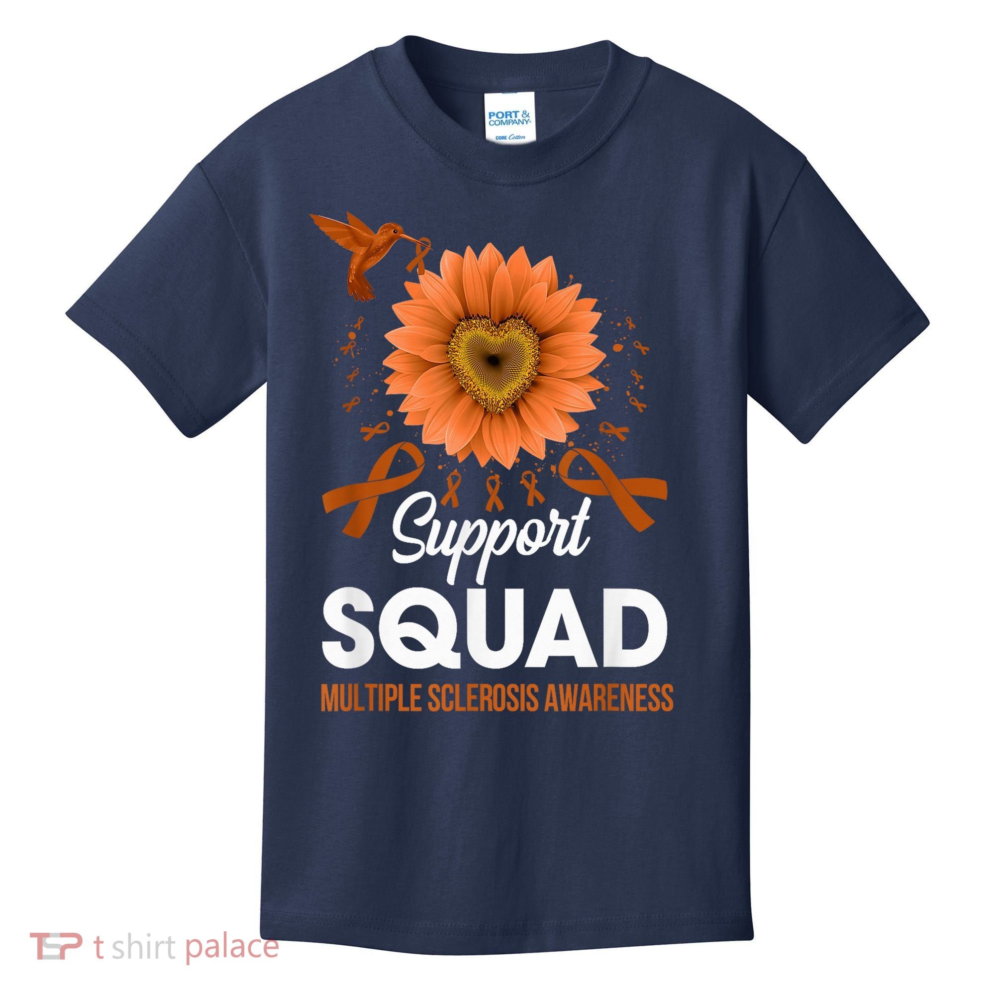 Support Squad Multiple Sclerosis Awareness Sunflower Kids T-Shirt