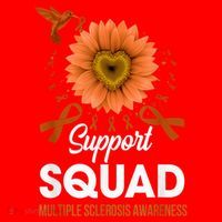 Support Squad Multiple Sclerosis Awareness Sunflower Santa Hat thumb 1