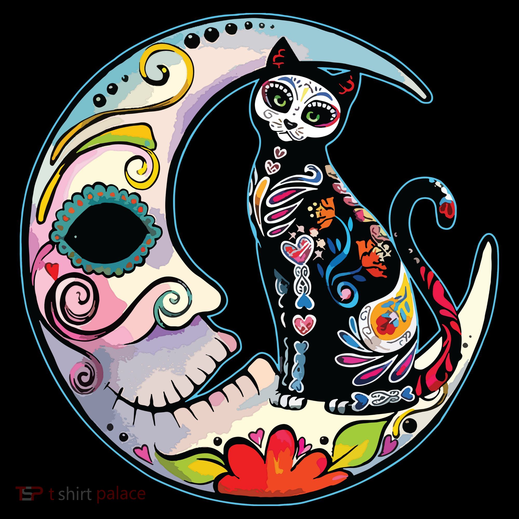 Sugar Skull Moon Cat Mexican Day Of Dead Dia De Los Muertos Coffee Mug