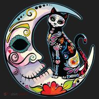 Sugar Skull Moon Cat Mexican Day Of Dead Dia De Los Muertos Tumbler thumb 3