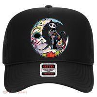 Sugar Skull Moon Cat Mexican Day Of Dead Dia De Los Muertos Hat thumb 0