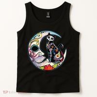 Sugar Skull Moon Cat Mexican Day Of Dead Dia De Los Muertos Tank Top thumb 2