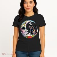 Sugar Skull Moon Cat Mexican Day Of Dead Dia De Los Muertos Women's T-Shirt thumb 4