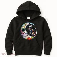 Sugar Skull Moon Cat Mexican Day Of Dead Dia De Los Muertos Kids Hoodie thumb 0
