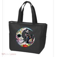 Sugar Skull Moon Cat Mexican Day Of Dead Dia De Los Muertos Tote Bag thumb 3