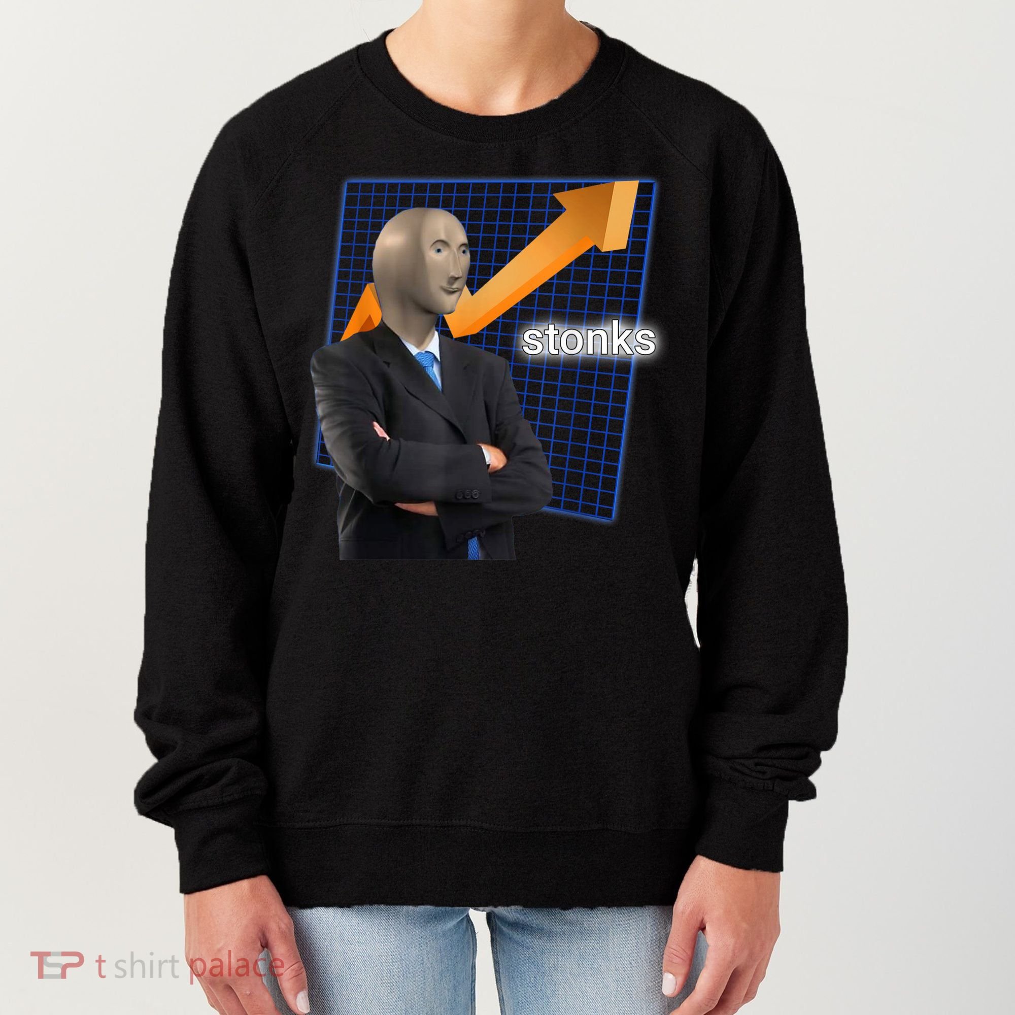 Stonks Surreal Memes Funny Stock Women's Sweatshirt