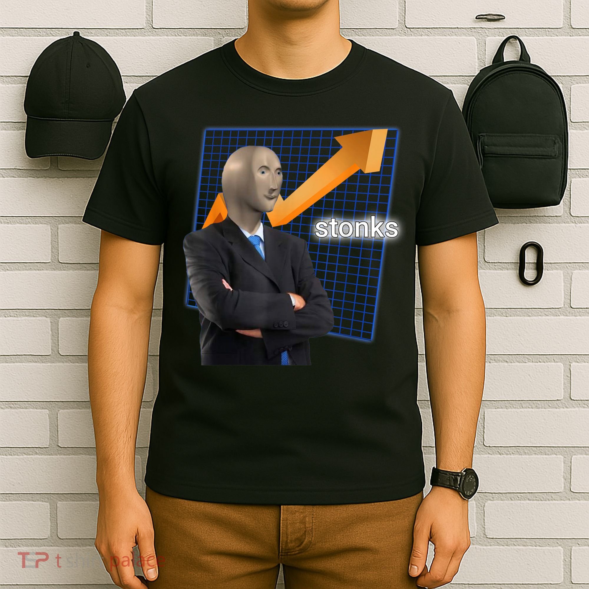 Stonks Surreal Memes Funny Stock T-Shirt